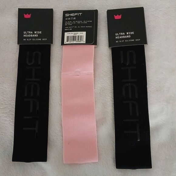 Shefit Ultra wide no slip silicone grip headbands Set of 3 NEW - Picture 4 of 4